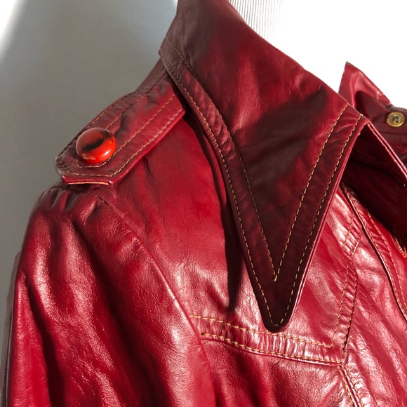 Vintage Red Leather Jacket - Picture 9 of 16